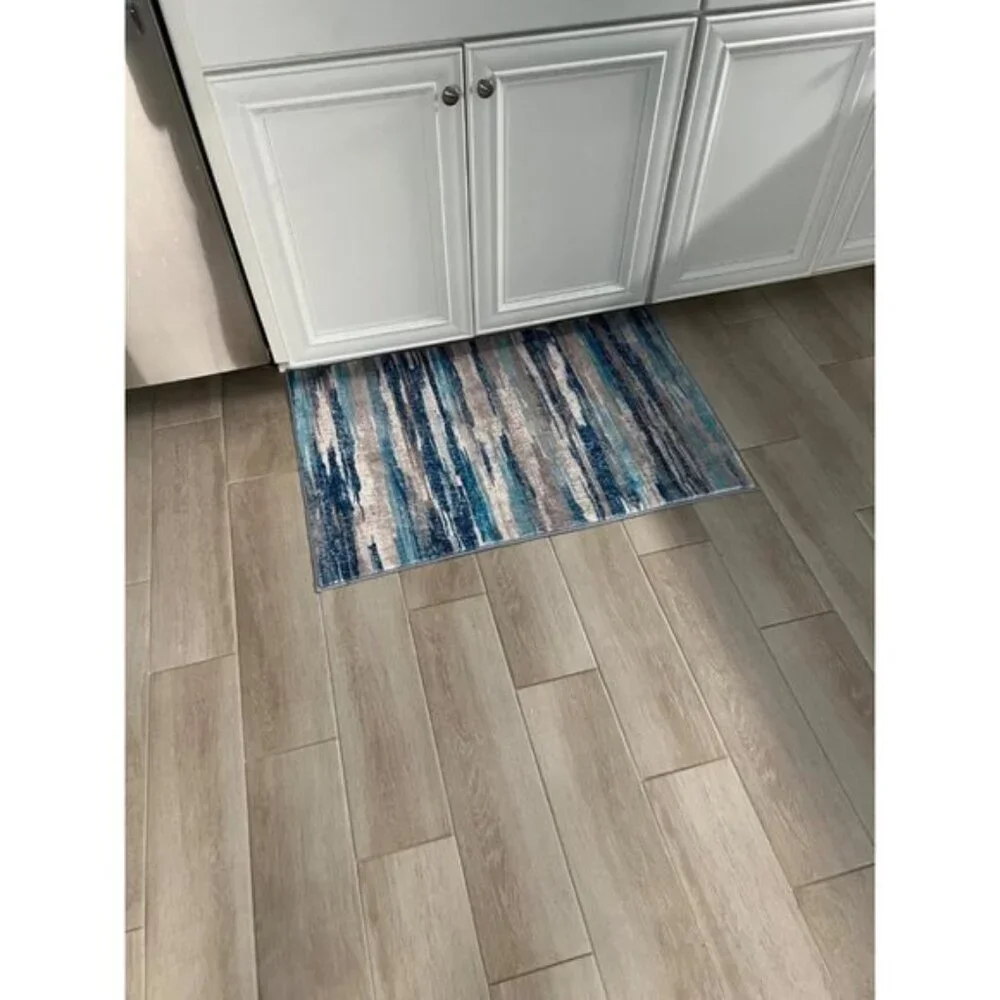 New 2x3 Modern Abstract Entryway Rug, Washable Non-Slip Carpet for Home & Office